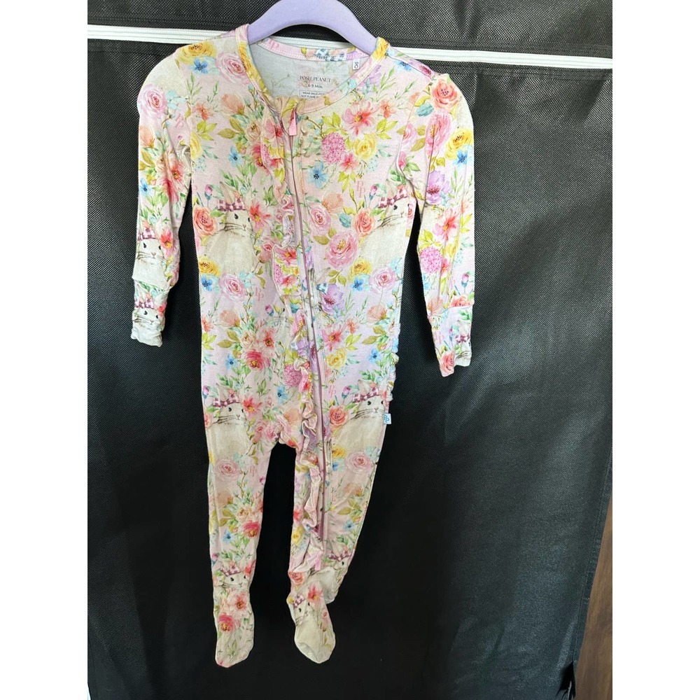 Posh peanut bunny flower footie 6-9m pj pajamas